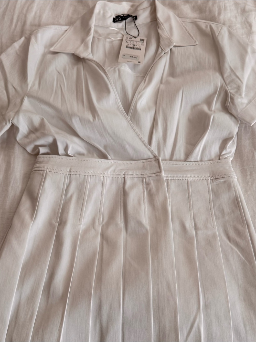 NWT Zara Tennis-Style Pleated Dress